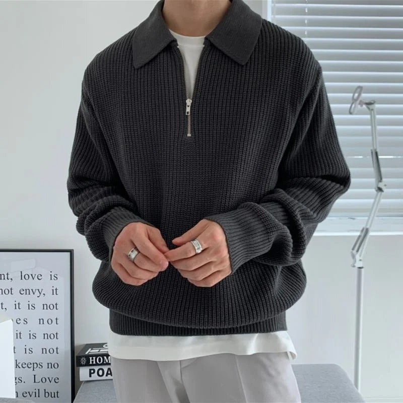Sassi | Sweater med halv lynlås